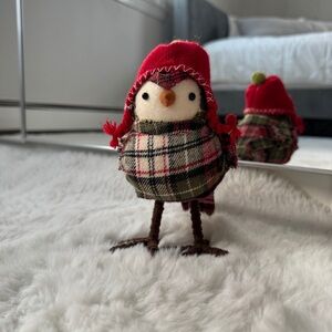 Winter Bird with Plaid and Beanie